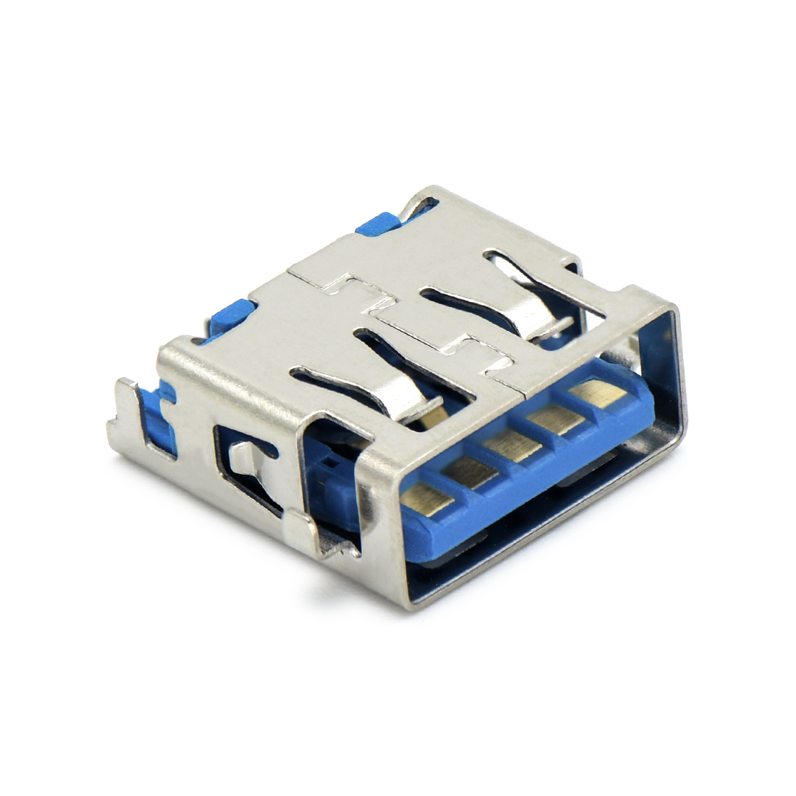 USB连接器USB3.0 AF 单层 DIP沉板式2.1mm 四脚插板 无边