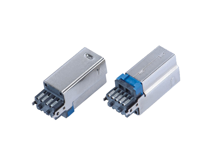 USB连接器USB3.0 BM 焊线 一体式 可加线夹 L=20.45mm