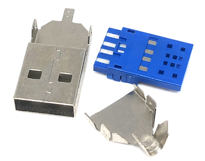 USB连接器USB3.0 AM 焊线三件式 L=28.0mm