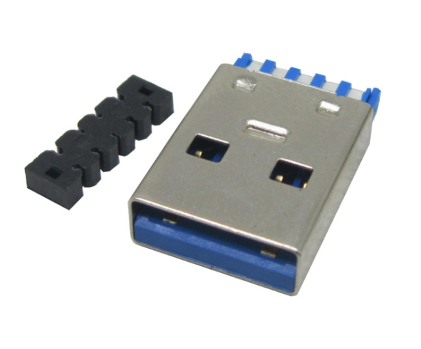 USB连接器USB3.0 AM短体焊线式+线夹 L=18.0mm