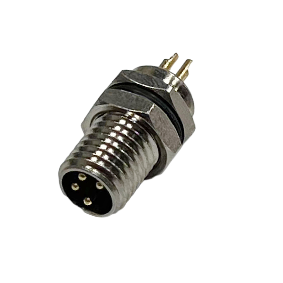 M8防水连接器线端公头 前锁面板式M8 SW10-16L全金属