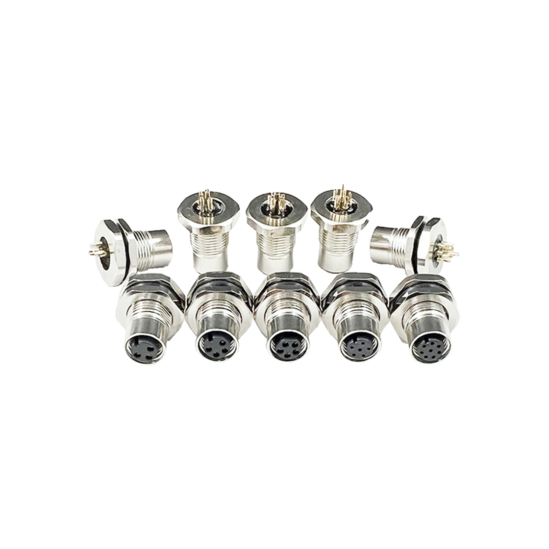 M8防水连接器板端母座 前锁面板式M11 SW13T-22.2L