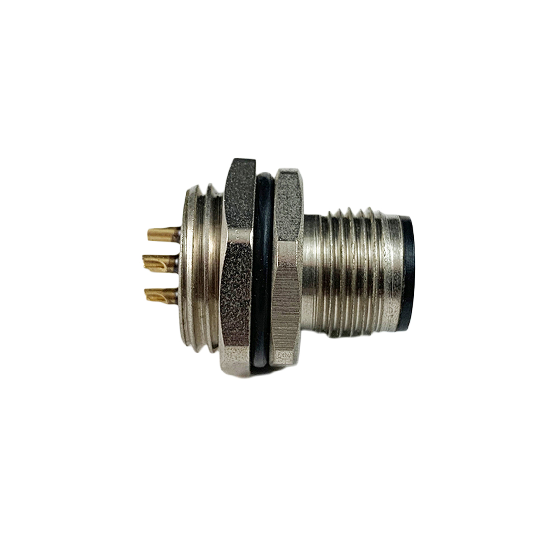 M12防水连接器线端公头 后锁面板式M16.PG9 SW18T