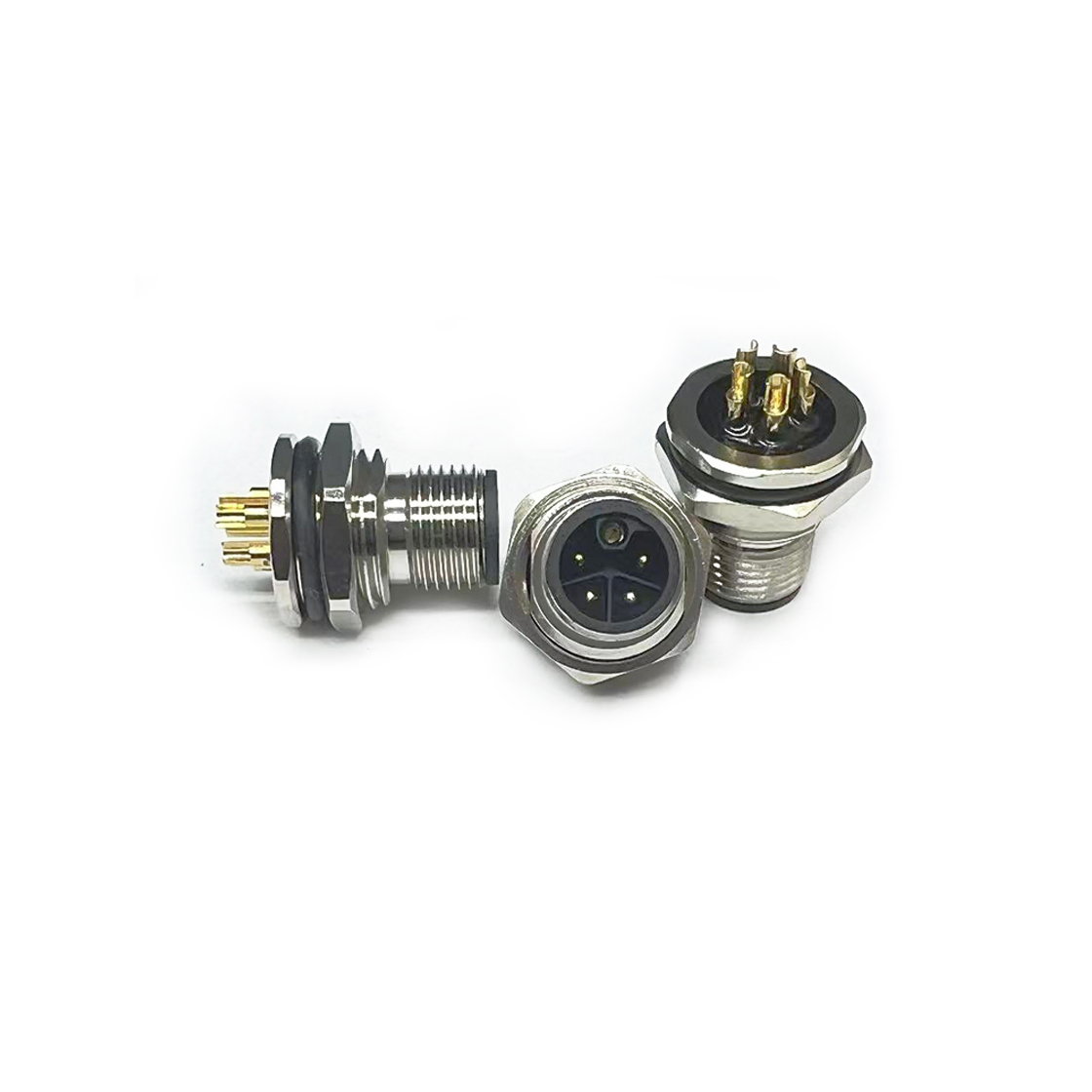 M12防水连接器线端母头 前锁面板式M16.PG9 SW17T-24.5L