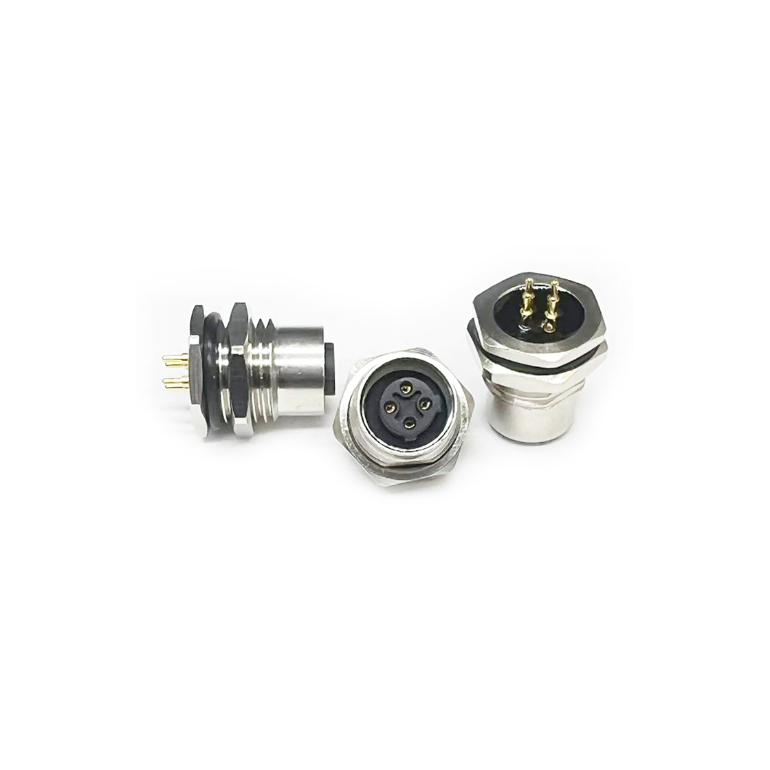 M12防水连接器板端母头 前锁面板式M16.PG9 SW17T-24.7L