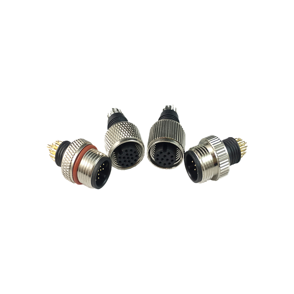 M12防水连接器线端公头 C款+11.8L直纹螺丝
