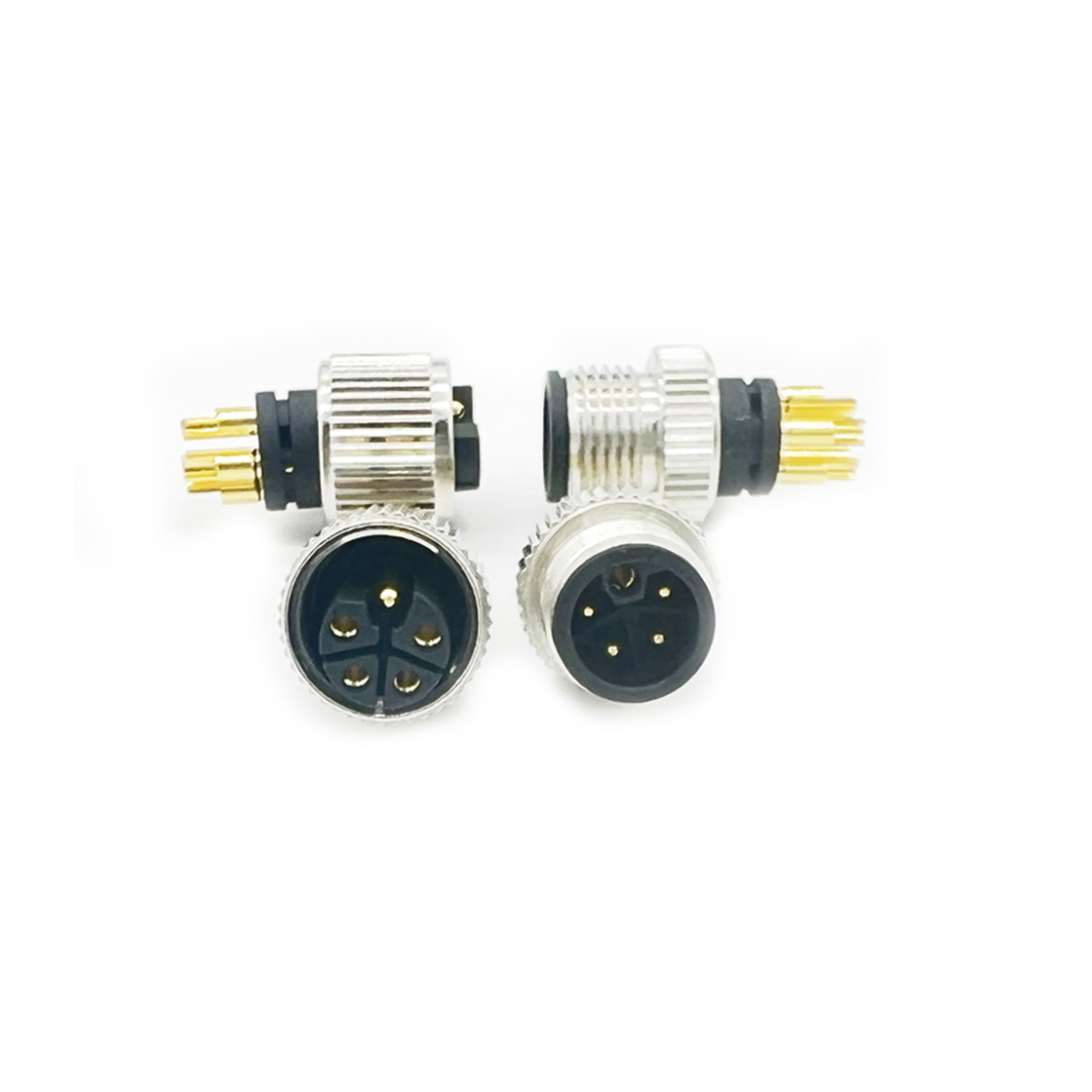 M12防水连接器线端公头 L-CODE+11.8L双网纹螺丝