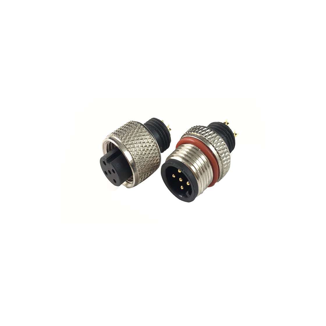 M12防水连接器线端公头 B款+12.4L网纹螺丝