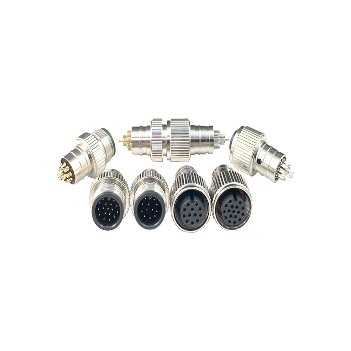 M12防水连接器9~17P线端母头 屏蔽款+10.0L 直纹螺母