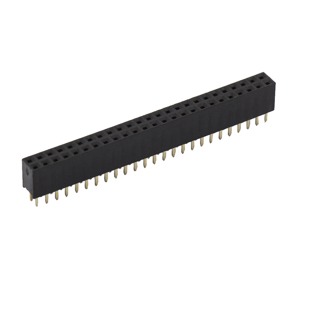 FH2005 排母连接器 Pitch 2.00mm 180° 双排 DIP 型排母H6.35 W4.0 PC 2.8 2X25Pin 黑色 PA9T，94V-0 镀全金G/F