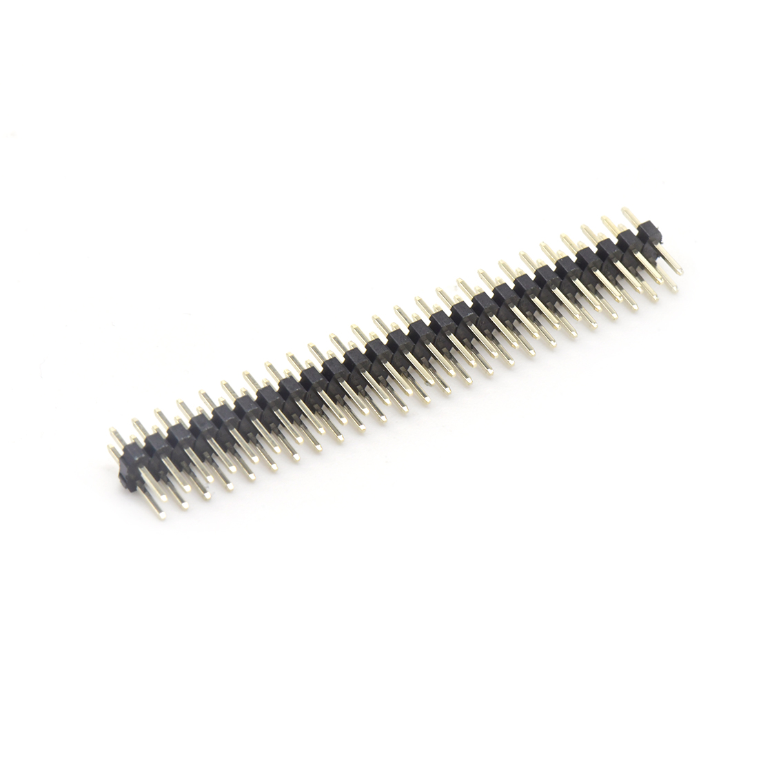 PH2005 排针连接器 Pitch 2.00mm 180° 双排 DIP 单塑排针 L=8.1 2X25Pin 黑色 镀全金G/F