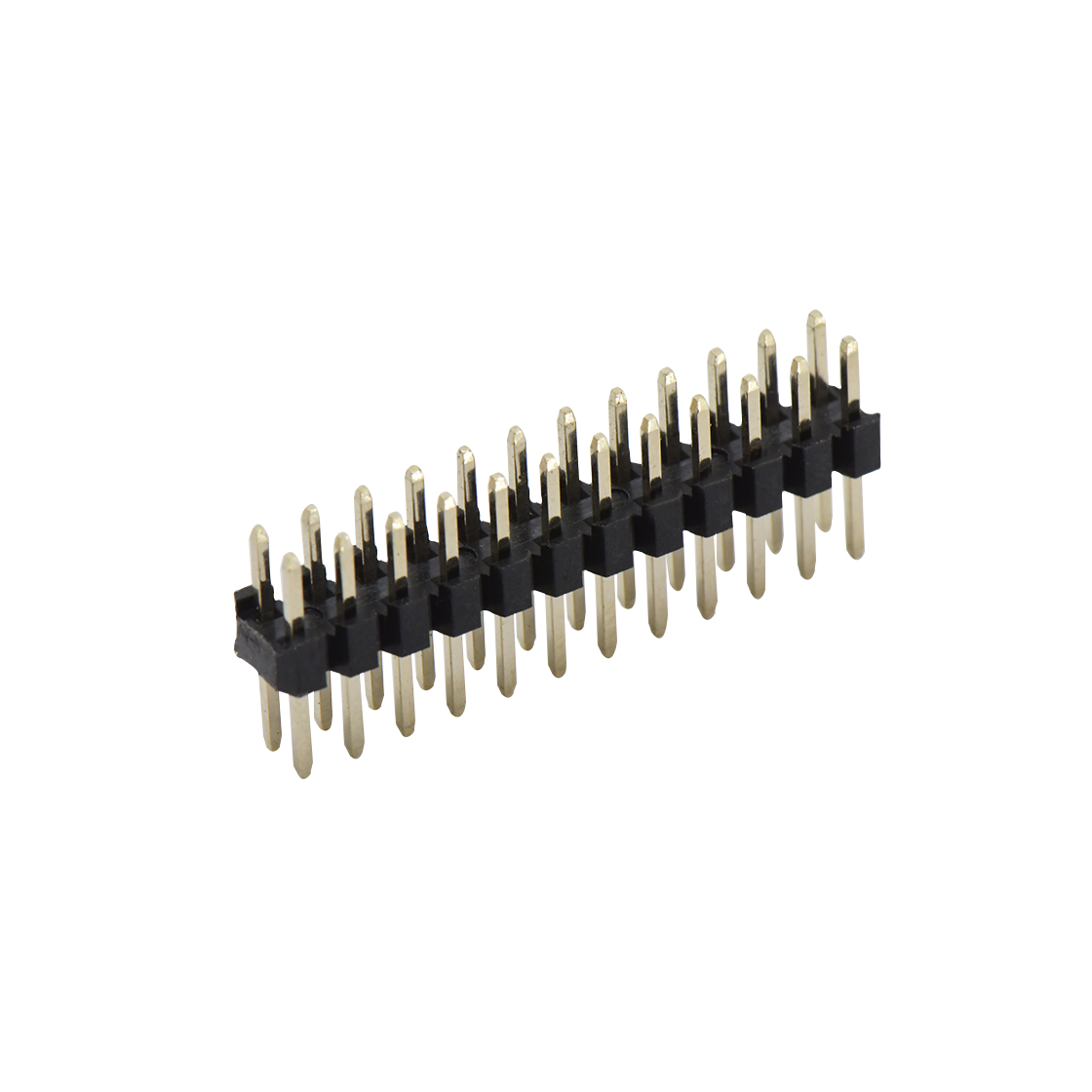 PH2005 排针连接器 Pitch 2.00mm 180°双排 单塑 排针 L=8.8MM 2X12Pin 黑色 镀全金G/F HF