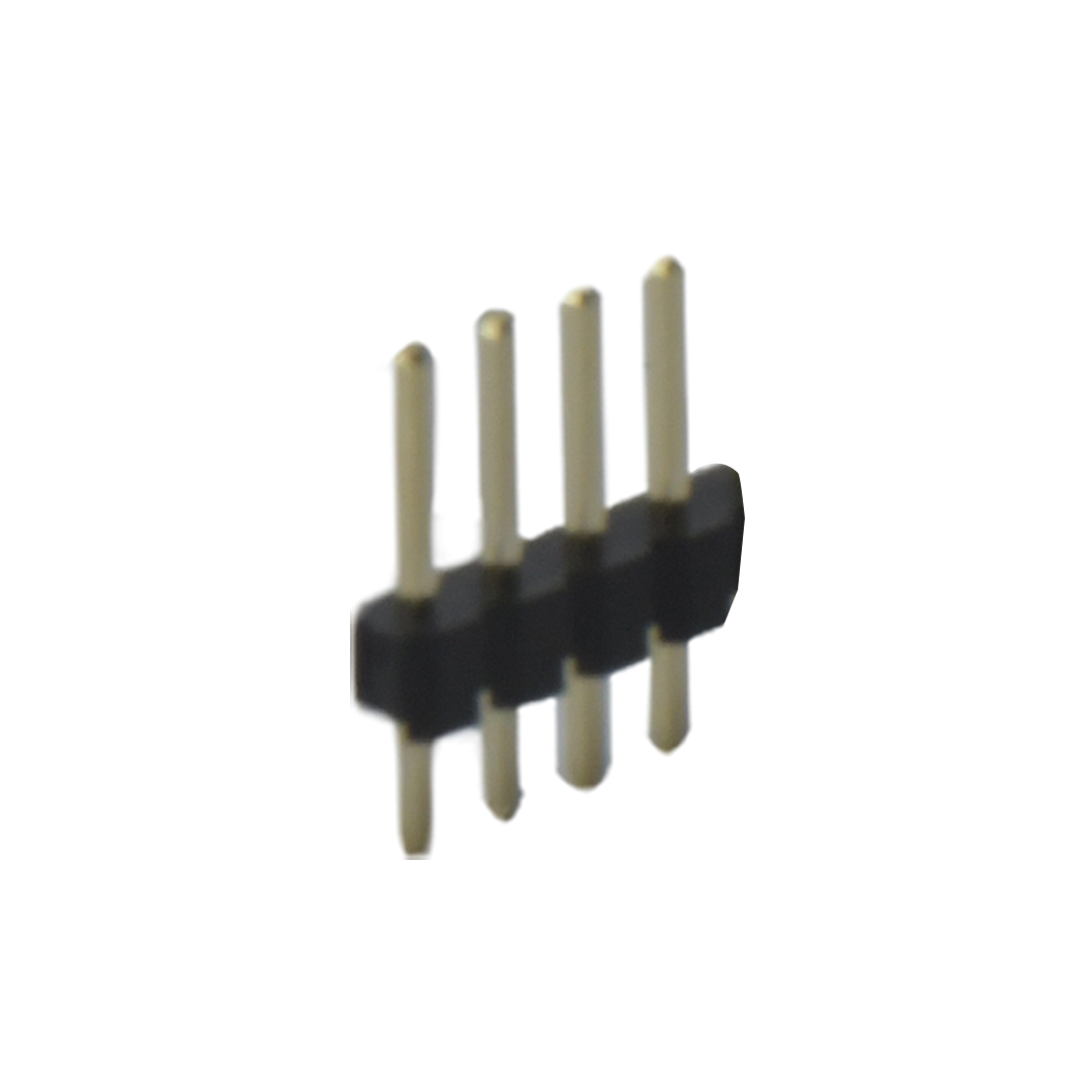 PH2541 排针连接器 Pitch 2.54mm 180° 单排 DIP 单塑 排针 L=11.5MM 1X04Pin 黑色 PA6T，94V-0 镀全金G/F
