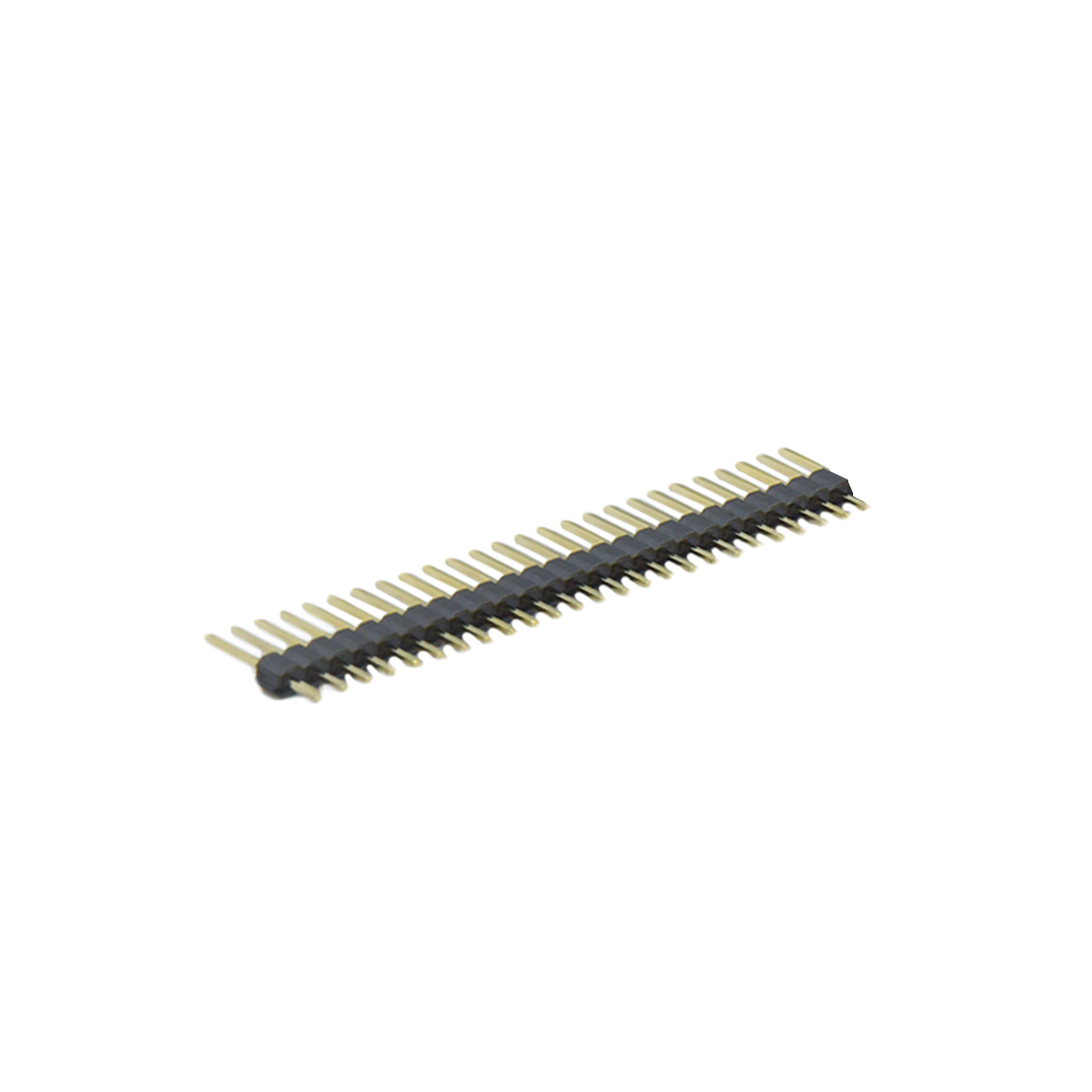 PH2541 排针连接器 Pitch 2.54mm 180° 单排 DIP 单塑 排针 L=11.5MM 1X26Pin 黑色 PA6T，94V-0 镀全金G/F