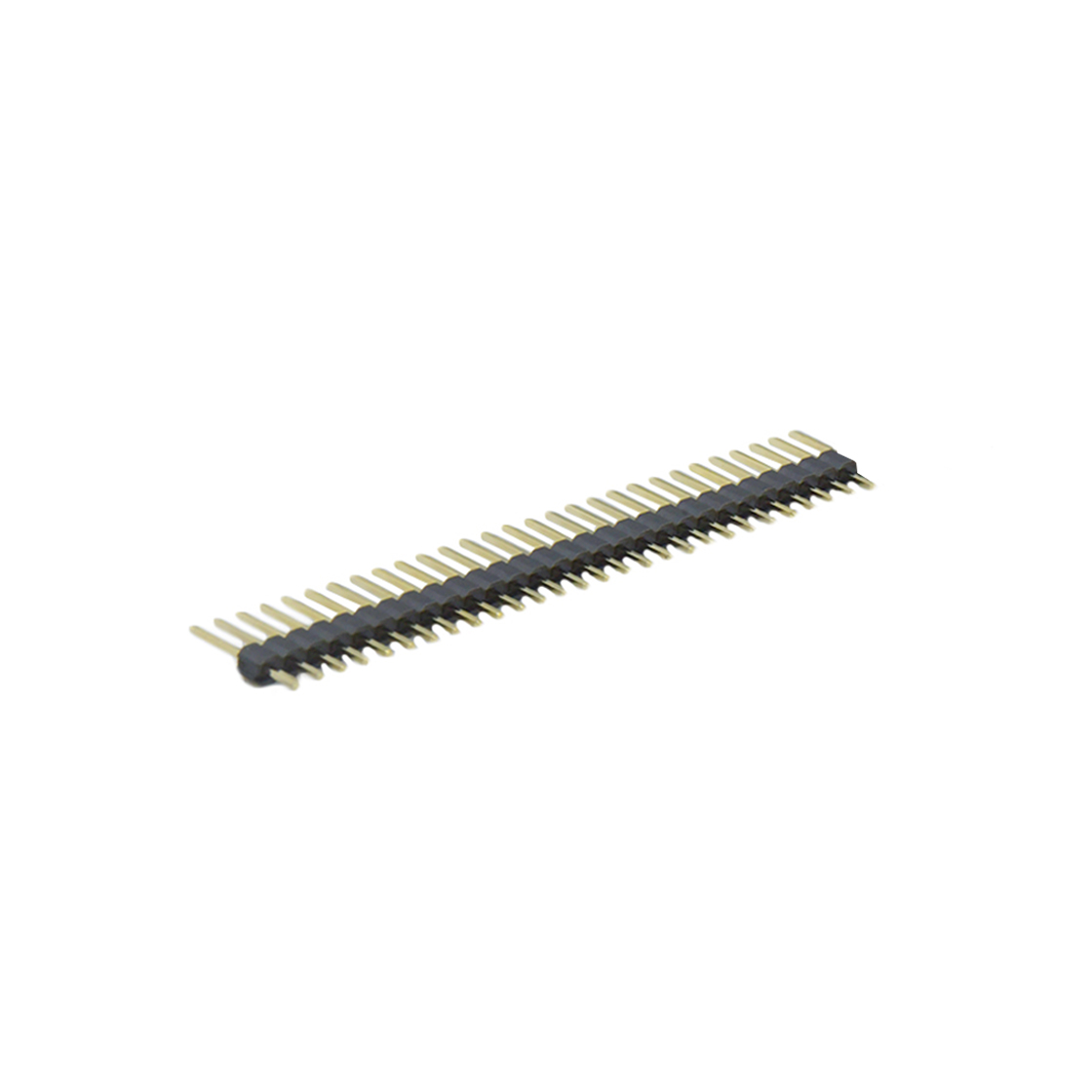 PH2541 排针连接器 Pitch 2.54mm 180° 单排 DIP 单塑 排针 L=11.5MM 1X29Pin 黑色 PA6T，94V-0 镀全金G/F