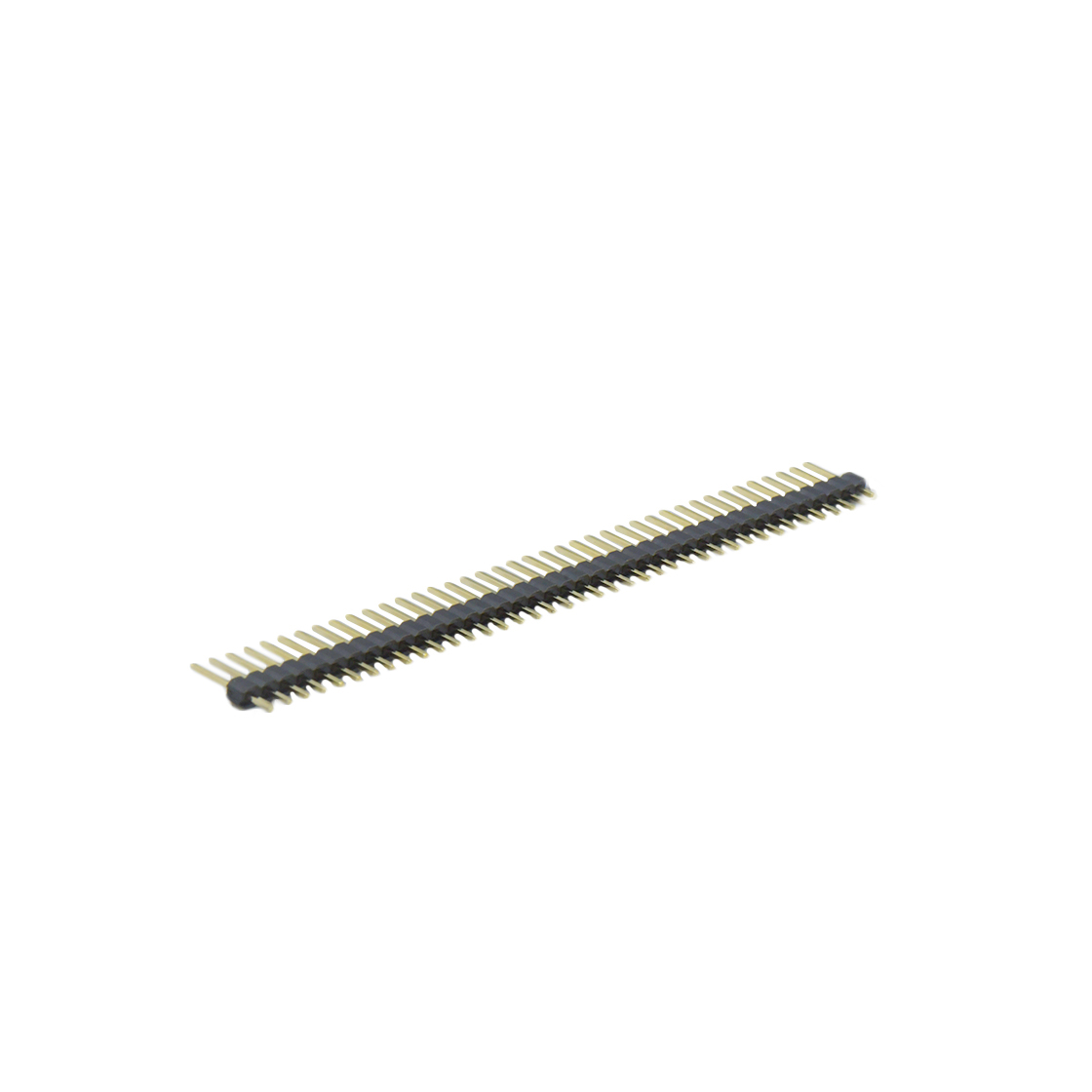PH2541 排针连接器 Pitch 2.54mm 180° 单排 DIP 单塑 排针 L=11.5MM 1X40Pin 黑色 PA6T，94V-0 镀全金G/F