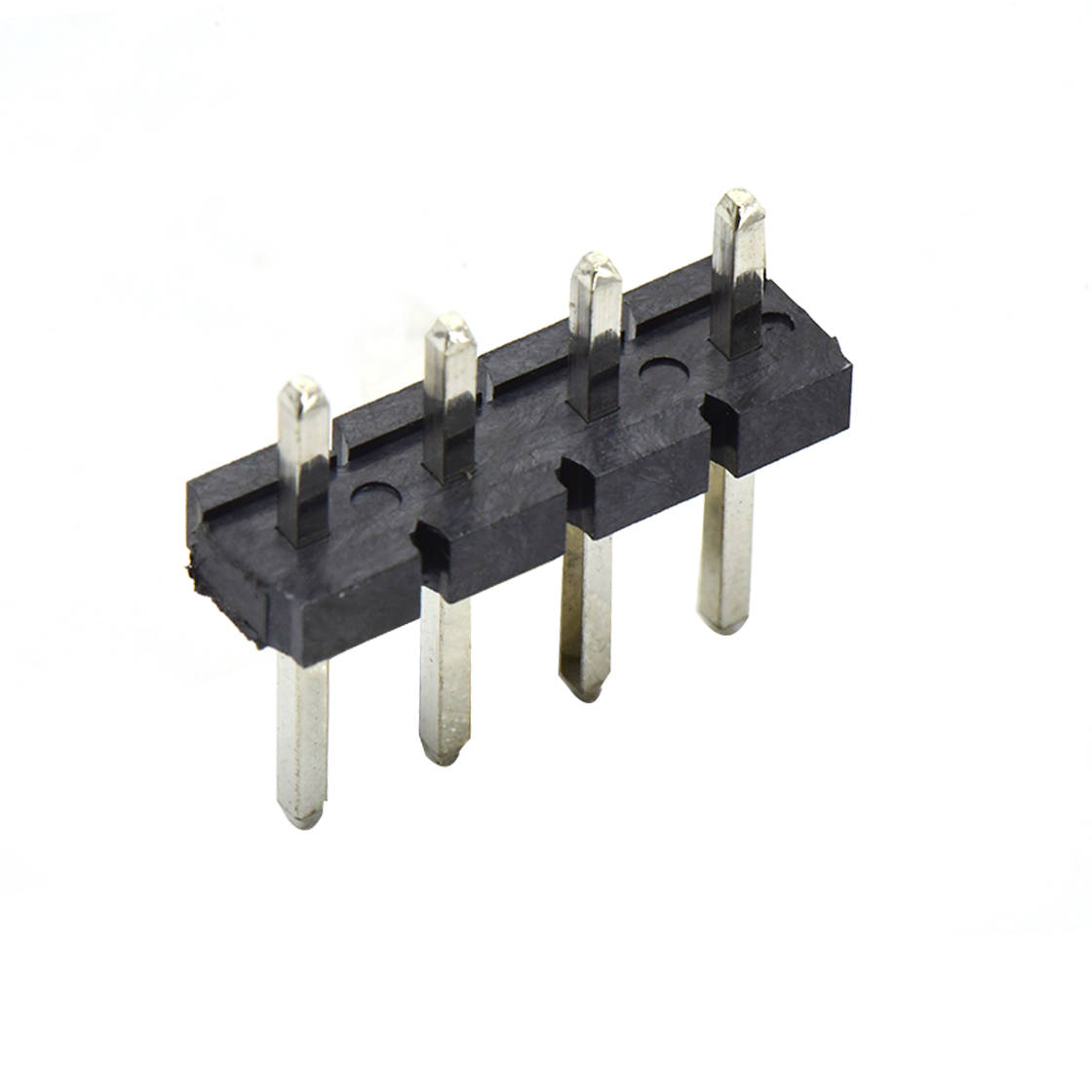 PH5081 排针连接器 Pitch 5.08mm 180° 单排针 DIP H2.5 PA8.8 PC2.9 L=14.2 4Pin 黑色 LCP，94V-0 镀雾锡