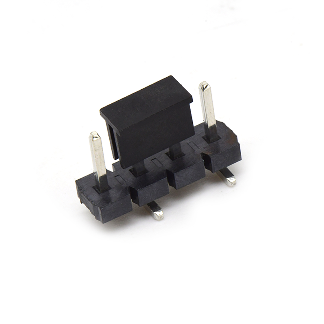 PH5081 排针连接器 Pitch 5.08mm 180° 单排针 CAP+SMT 第1P朝前 H2.5 PC8.64 4Pin 黑色 LCP，94V-0 镀雾锡