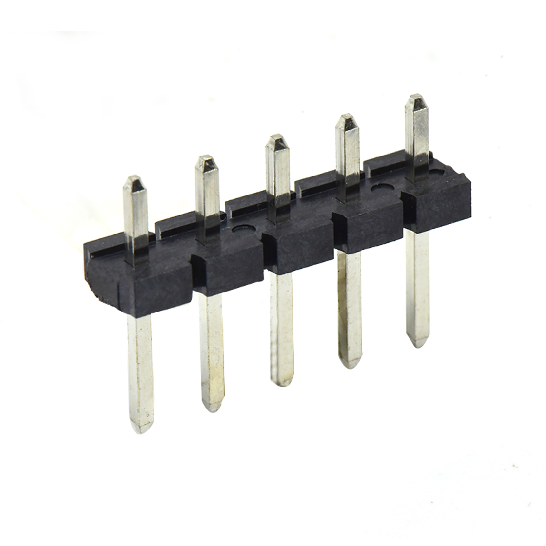 PH5081 排针连接器 Pitch 5.08mm 180° 单排针 DIP H2.5 PA8.8 PC2.9 L=14.2 5Pin 黑色 LCP，94V-0 镀雾锡