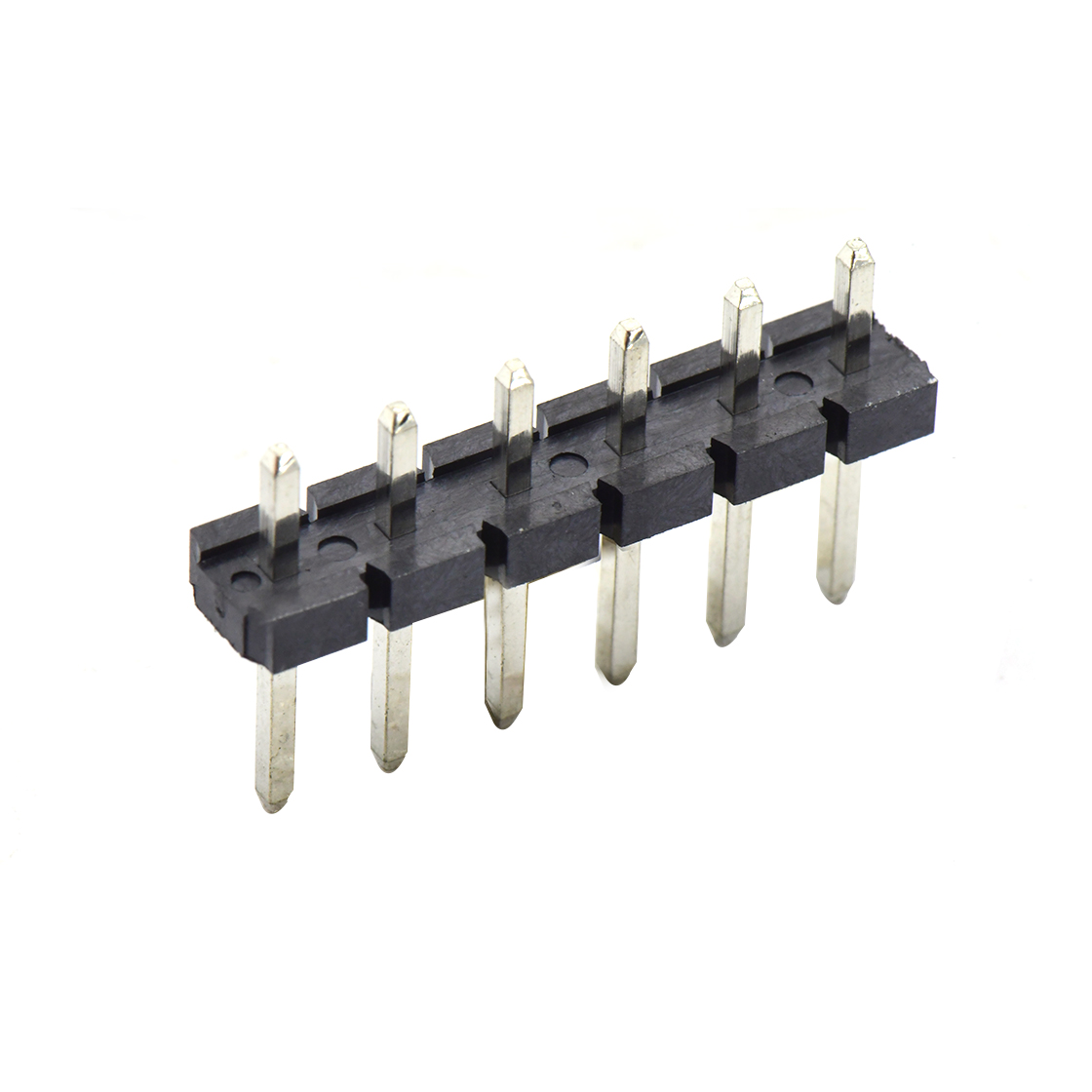 PH5081 排针连接器 Pitch 5.08mm 180° 单排针 DIP H2.5 PA6.5 PC3.0 6Pin 黑色 LCP，94V-0 镀雾锡