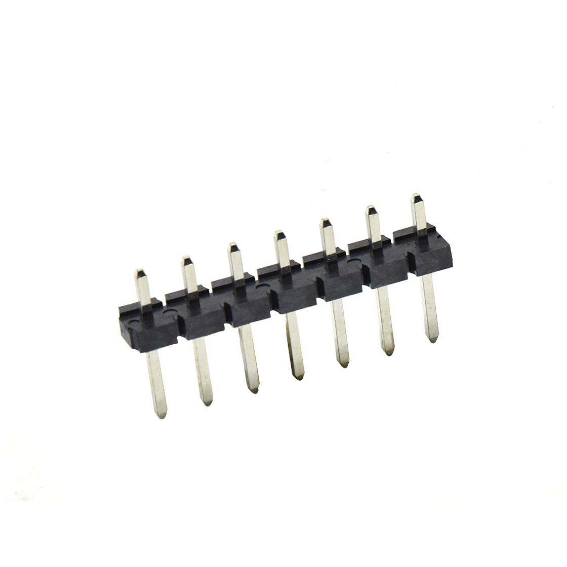 PH5081 排针连接器 Pitch 5.08mm 180° 单排针 DIP H2.5 PA8.8 PC2.9 L=14.2 7Pin 黑色 LCP，94V-0 镀雾锡