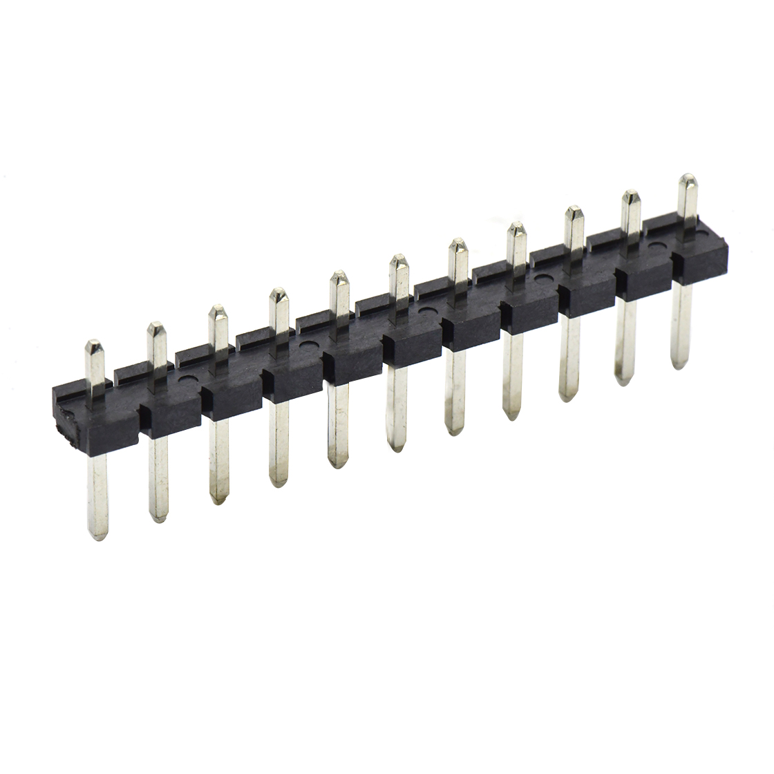 PH5081 排针连接器 Pitch 5.08mm 180° 单排针 DIP H2.5 PA8.8 PC2.9 L=14.2 11Pin 黑色 LCP，94V-0 镀雾锡