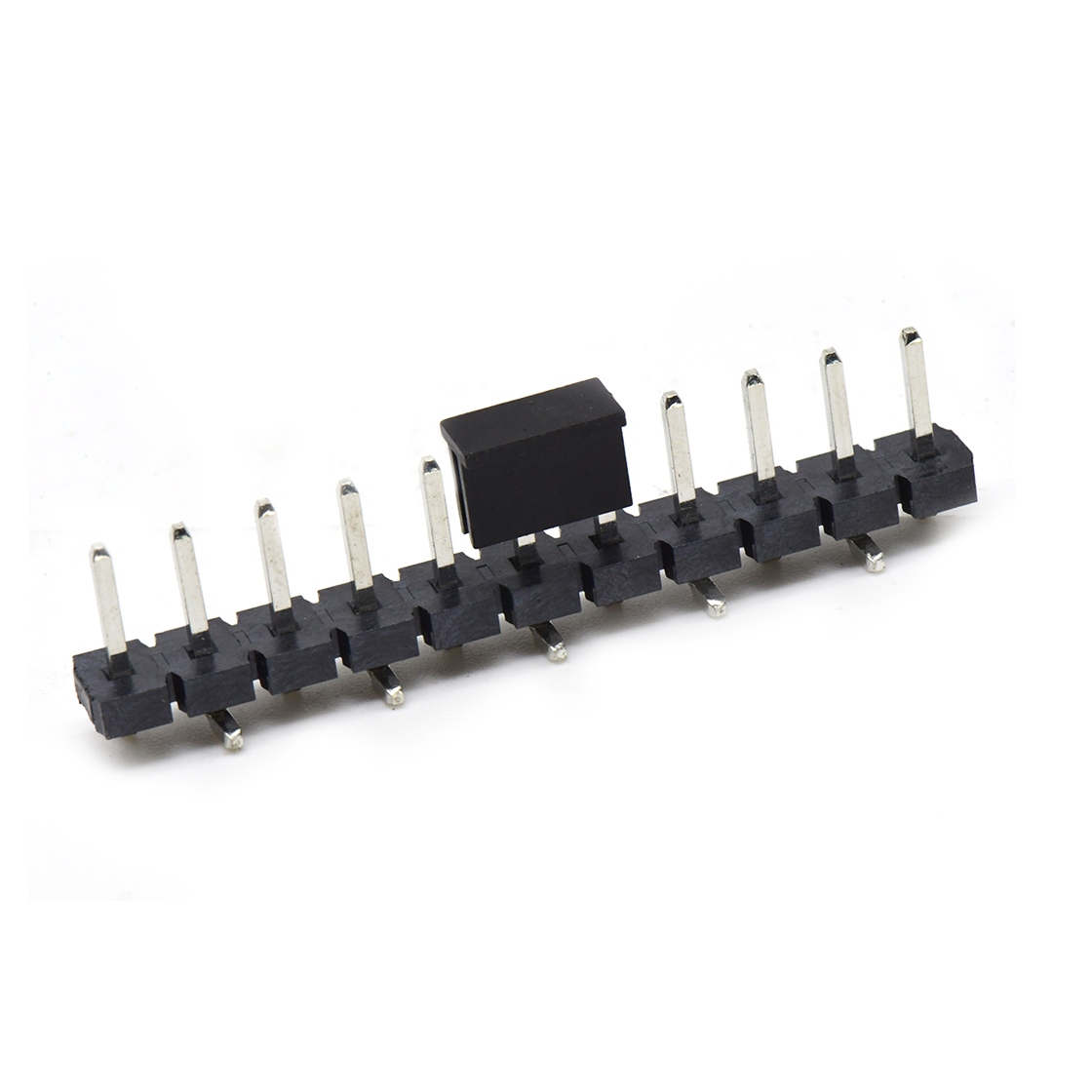 PH5081 排针连接器 Pitch 5.08mm 180° 单排针 CAP+SMT 第1P朝前 H2.5 PC8.64 11Pin 黑色 LCP，94V-0 镀雾锡