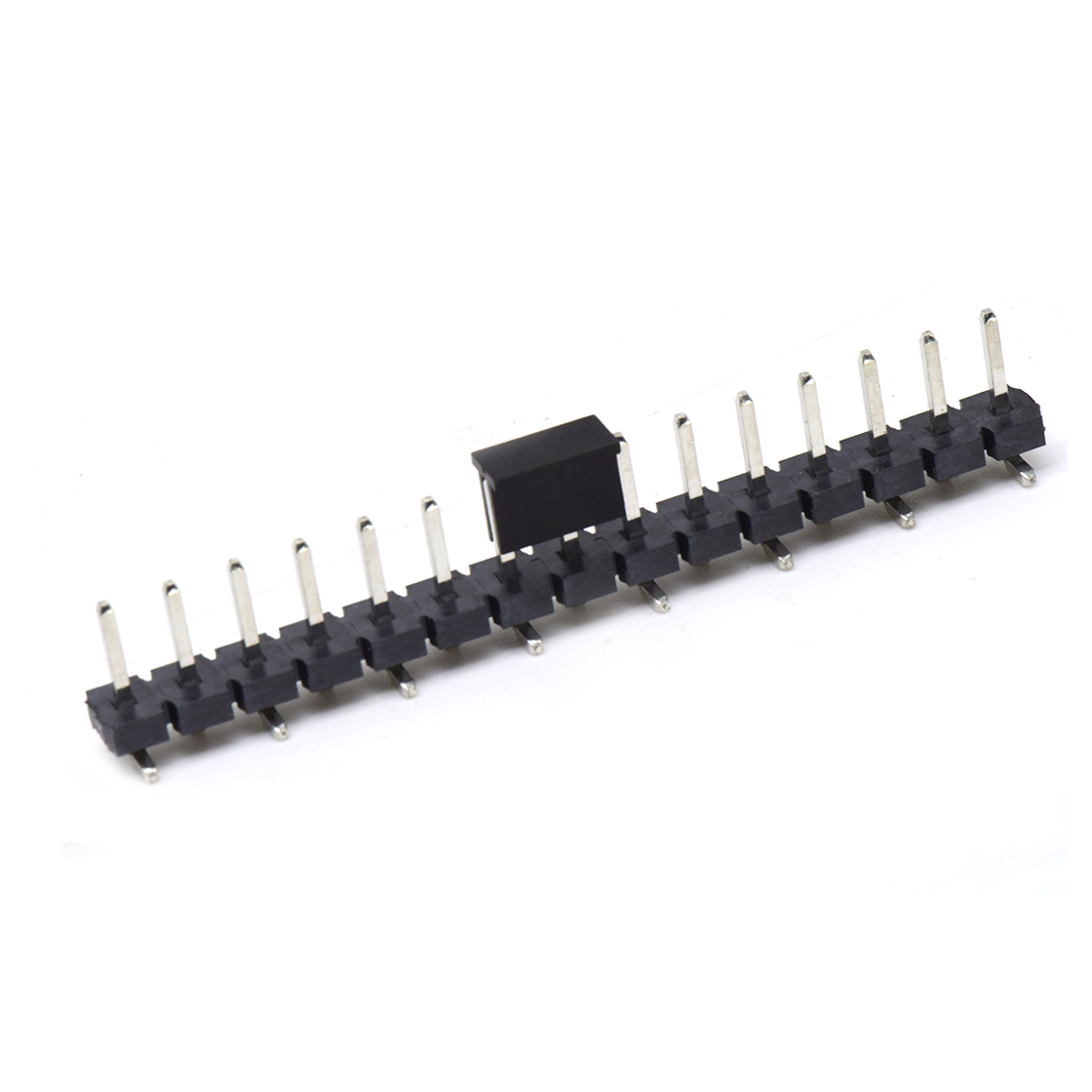 PH5081 排针连接器 Pitch 5.08mm 180° 单排针 CAP+SMT 第1P朝前 H2.5 PC8.64 15Pin 黑色 LCP，94V-0 镀雾锡