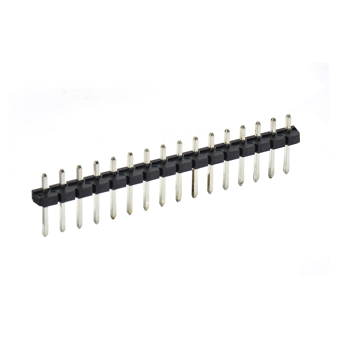 PH5081 排针连接器 Pitch 5.08mm 180° 单排针 DIP H2.5 PA8.8 PC2.9 L=14.2 16Pin 黑色 LCP，94V-0 镀雾锡