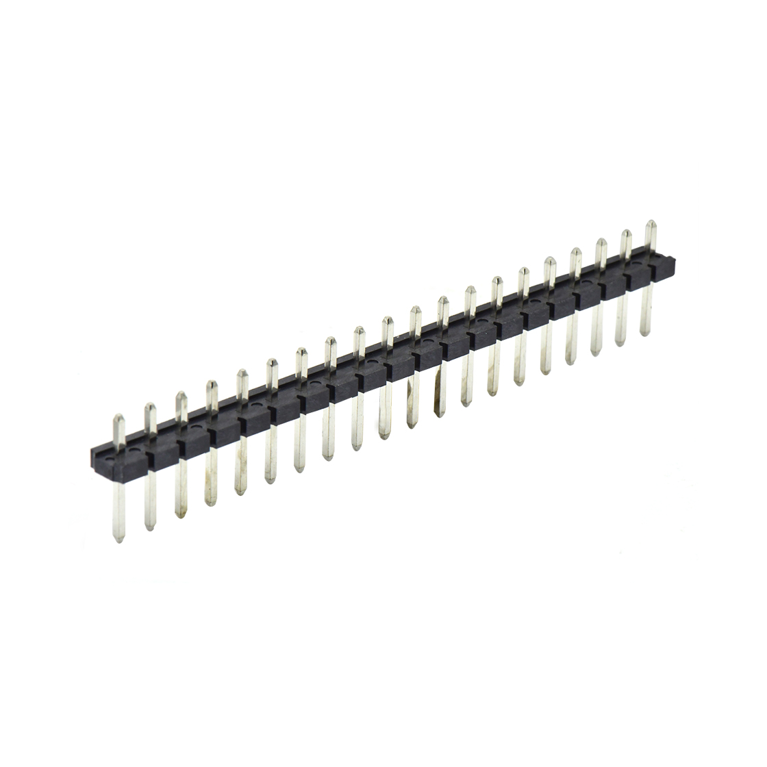PH5081 排针连接器 Pitch 5.08mm 180° 单排针 DIP H2.5 PA6.5 PC3.0 20Pin 黑色 LCP，94V-0 镀雾锡