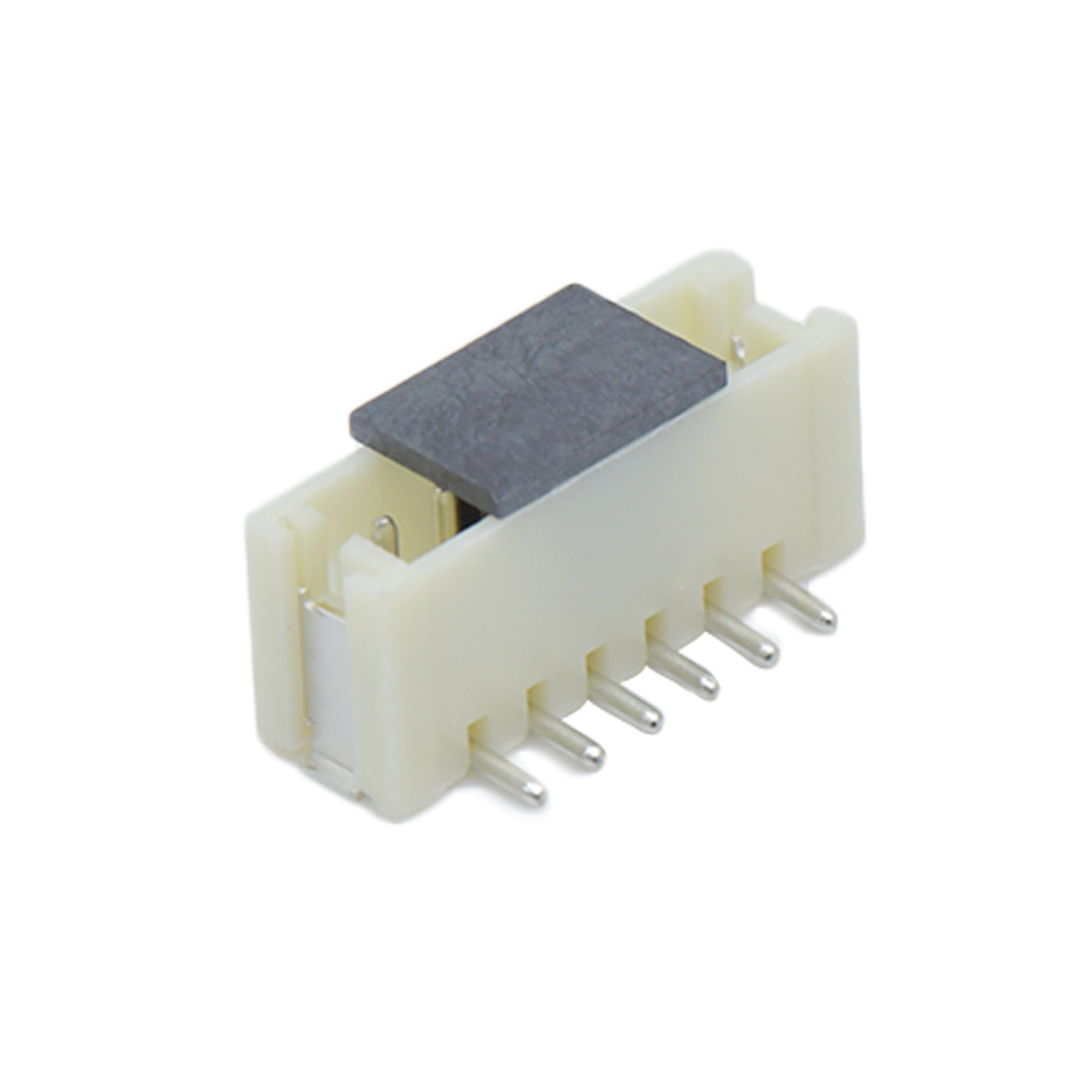 胜蓝1.5线对板连接器 直立式180°单排SMT型 Wafer 6Pin 本色