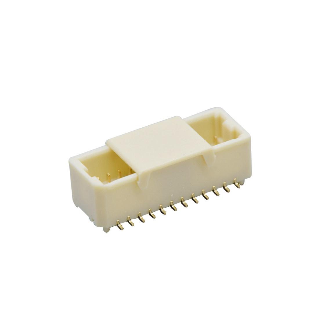 A1003线对板连接器Pitch 1.00mm 180° 双排立贴带吸附盖Wafer 2x12Pin本色 镀全金G/F