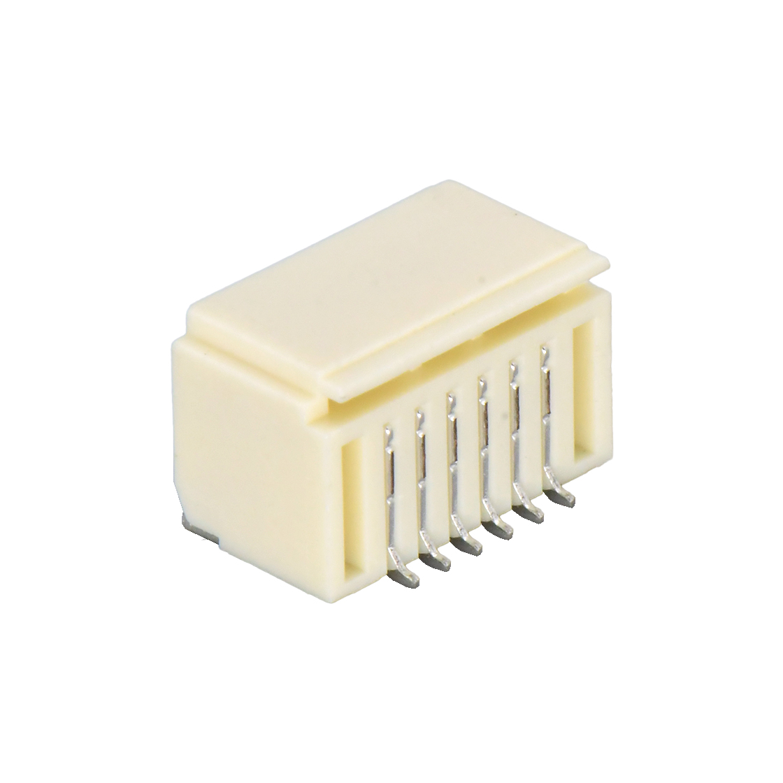 A1003线对板连接器Pitch 1.00mm 90° 双排卧贴Wafer 2x6Pin本色镀亮锡