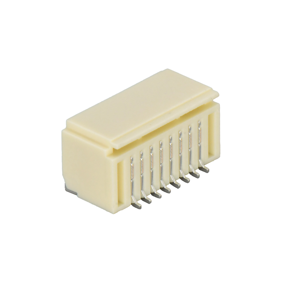A1003线对板连接器Pitch 1.00mm 90° 双排卧贴Wafer 2x8Pin本色镀亮锡