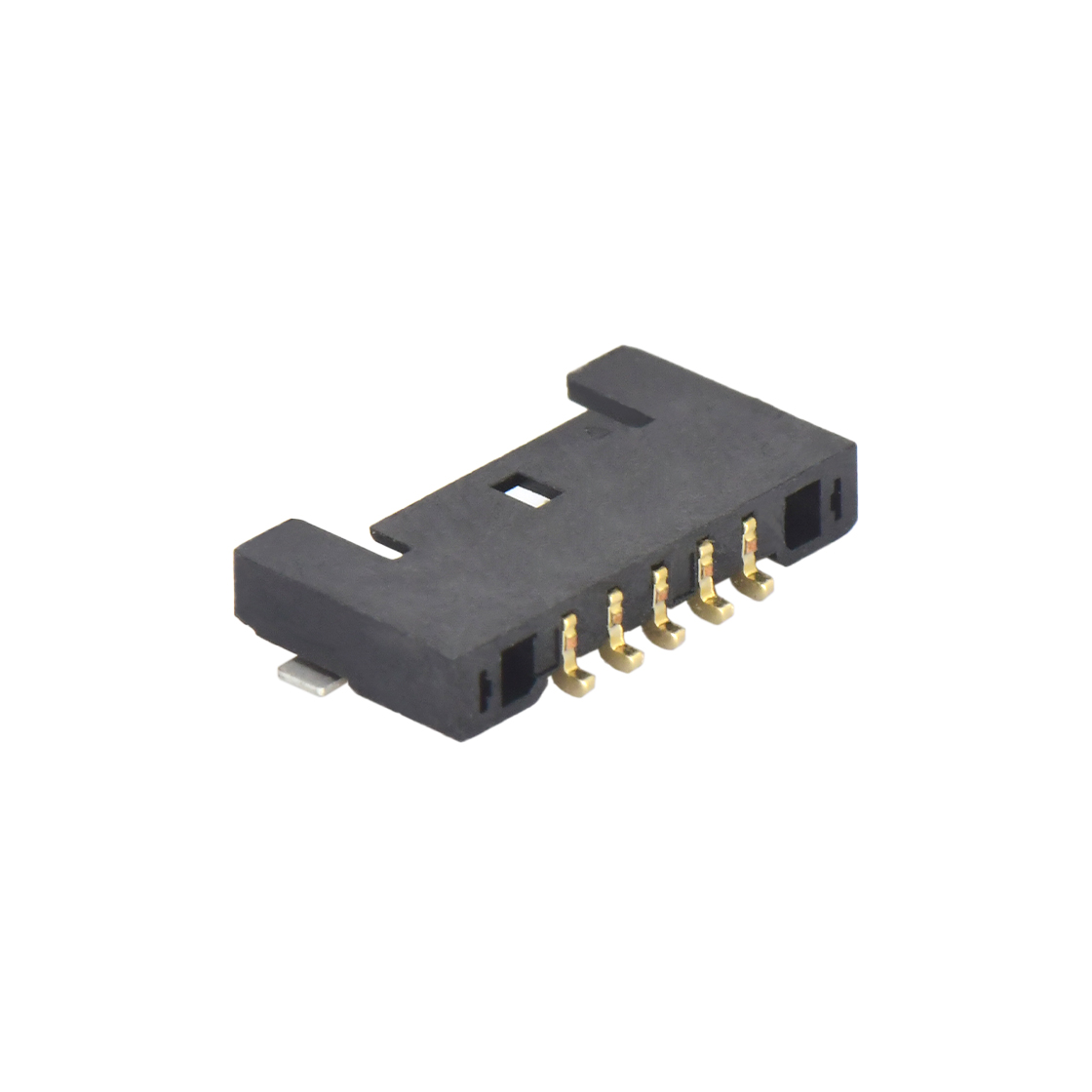 A1012线对板连接器Pitch 1.00mm 90°单排卧贴 Wafer PA4T 无卤 05Pin黑色 镀全金G/F