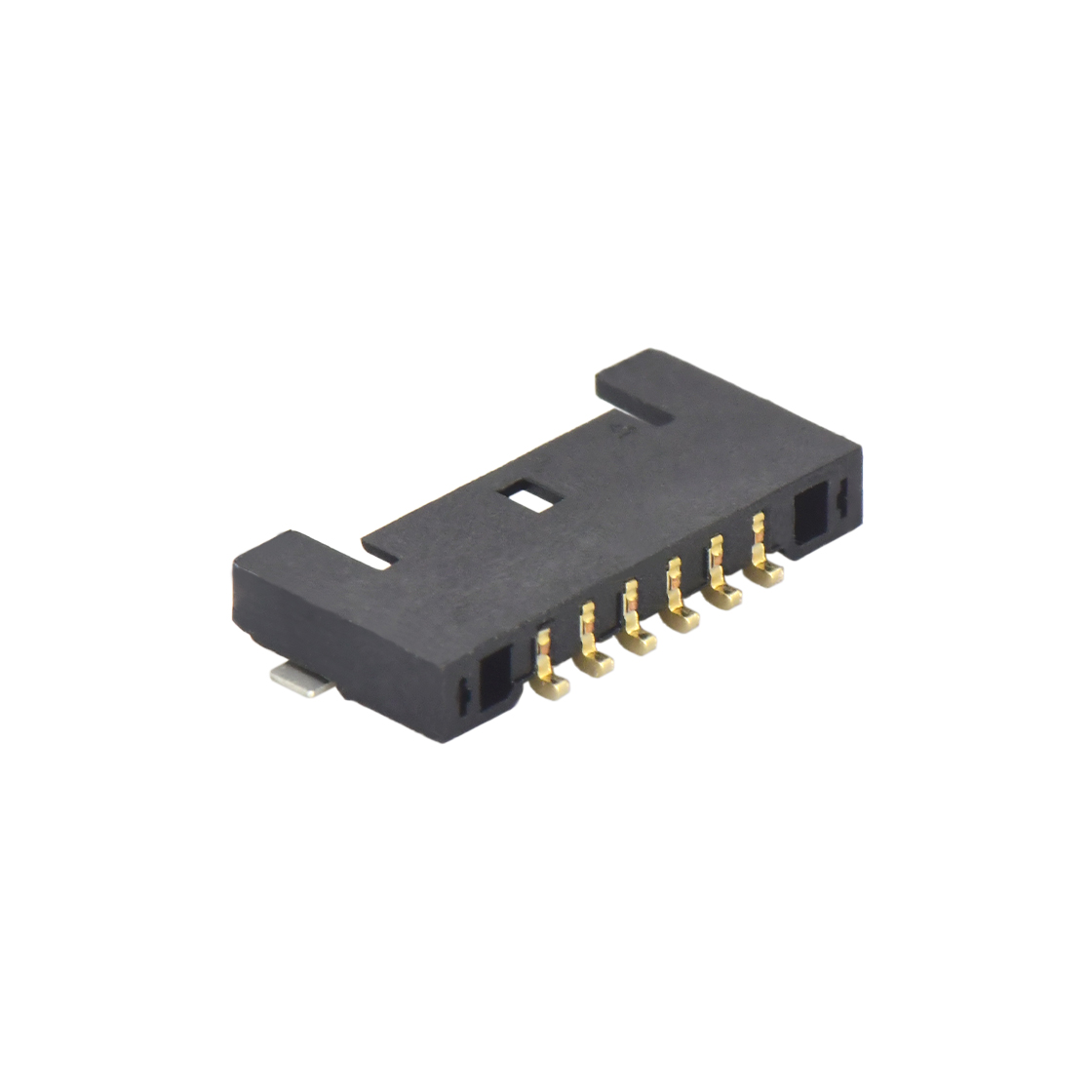 A1012线对板连接器Pitch 1.00mm 90°单排卧贴 Wafer PA4T 无卤 06Pin黑色 镀全金G/F