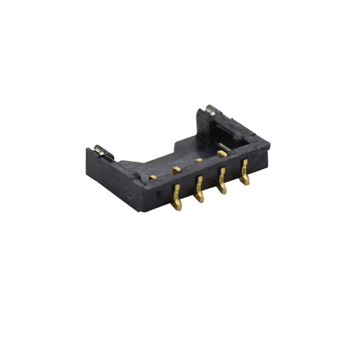 A1203线对板连接器Pitch 1.20mm 90°单排卧贴Wafer 4Pin黑色 镀全金G/F