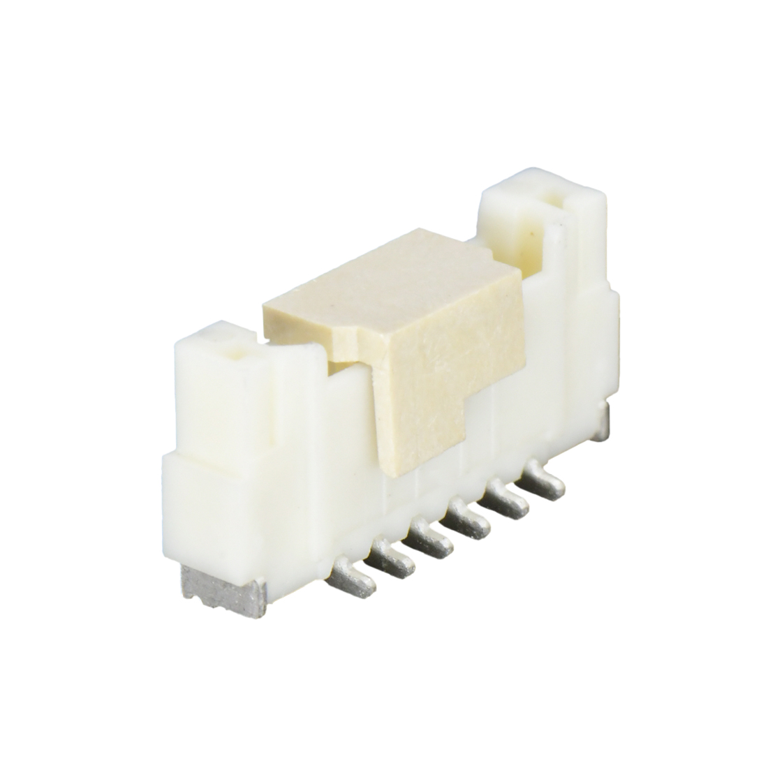 A1255线对板连接器Pitch 1.25mm 180°单排立式SMT型 Wafer 6Pin本色 Sn