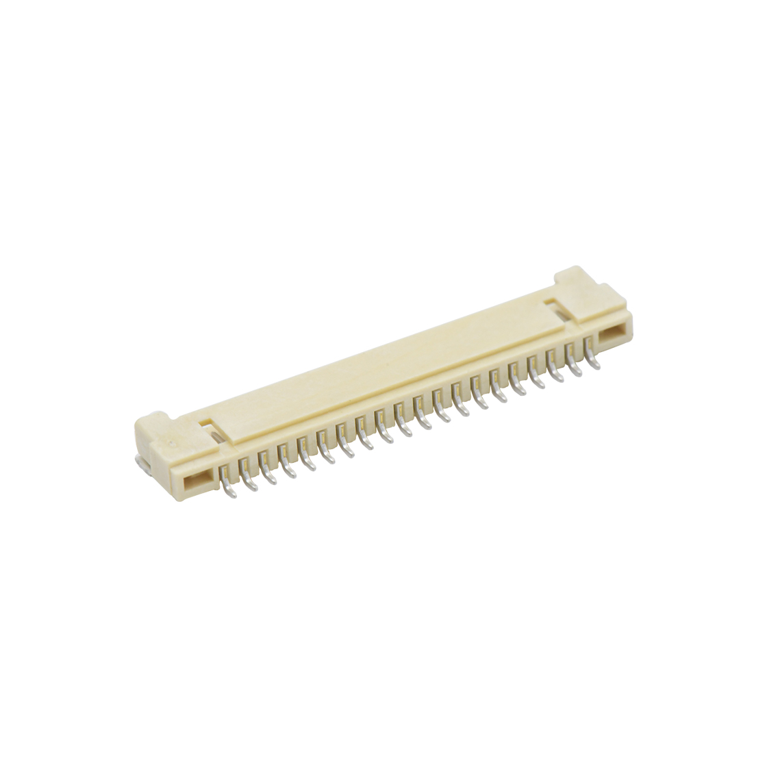 A1256线对板连接器Pitch 1.25mm 90°单排卧式SMT型无扣 Wafer 20Pin本色 镀雾锡