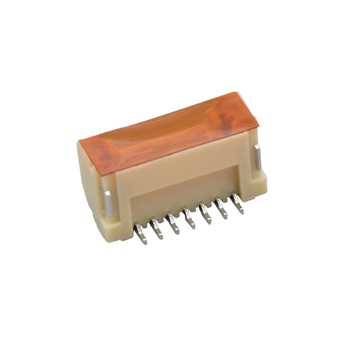 A1504线对板连接器Pitch 1.50mm 180°单排立贴 Wafer 无LOGO 7Pin本色镀亮锡
