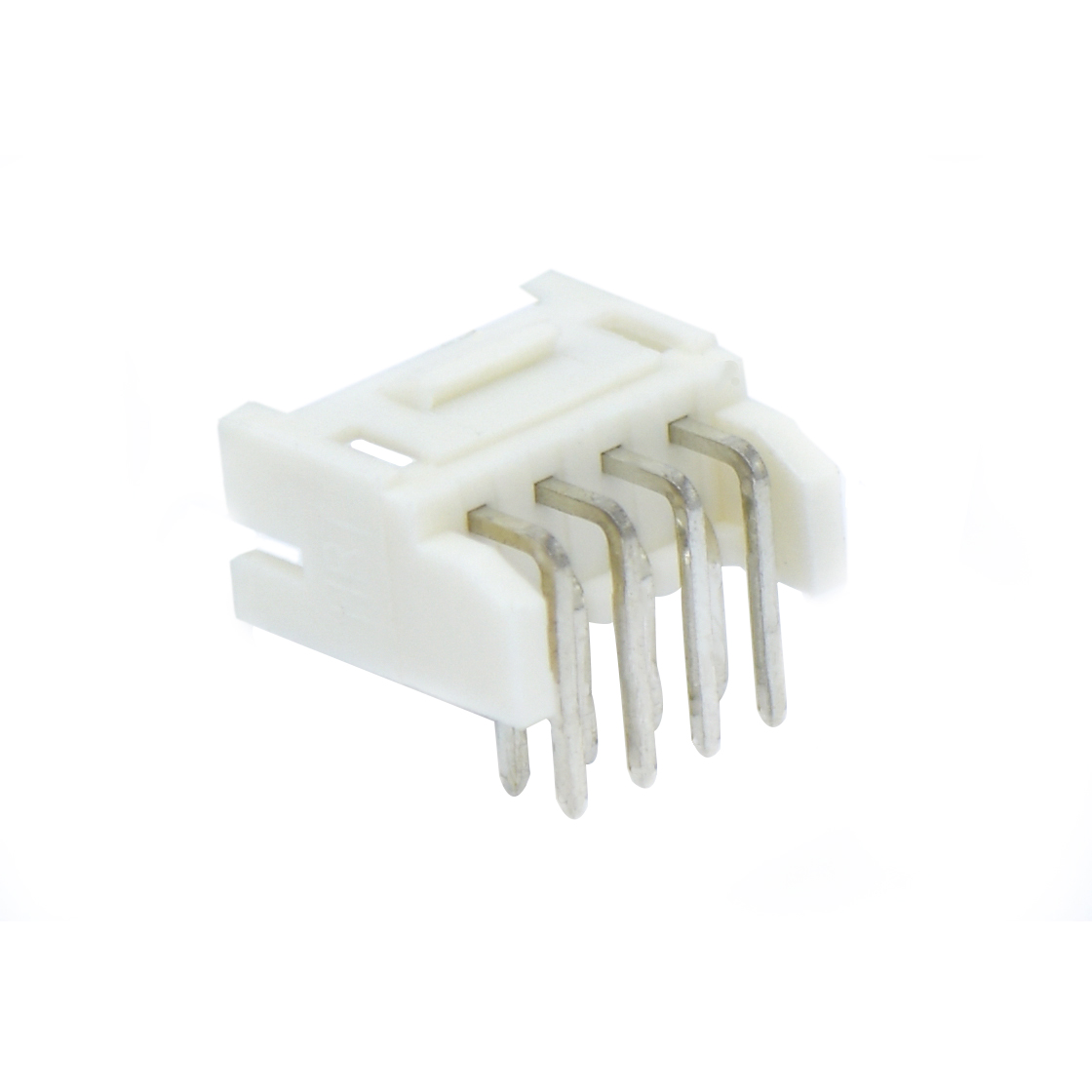 A2006线对板连接器Pitch 2.00mm 90°双排卧插带扣带定位墙 Wafer无卤 2x4Pin白色镀亮锡