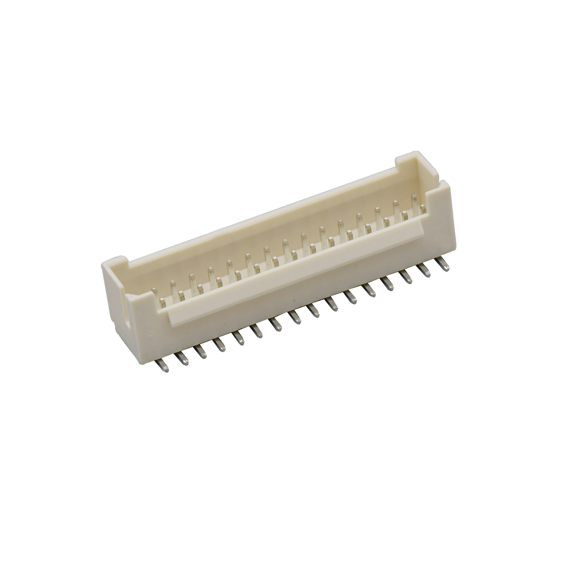 A2009线对板连接器Pitch 2.00mm 180°双排带扣立贴无logo Wafer 2x16Pin米黄色镀亮锡