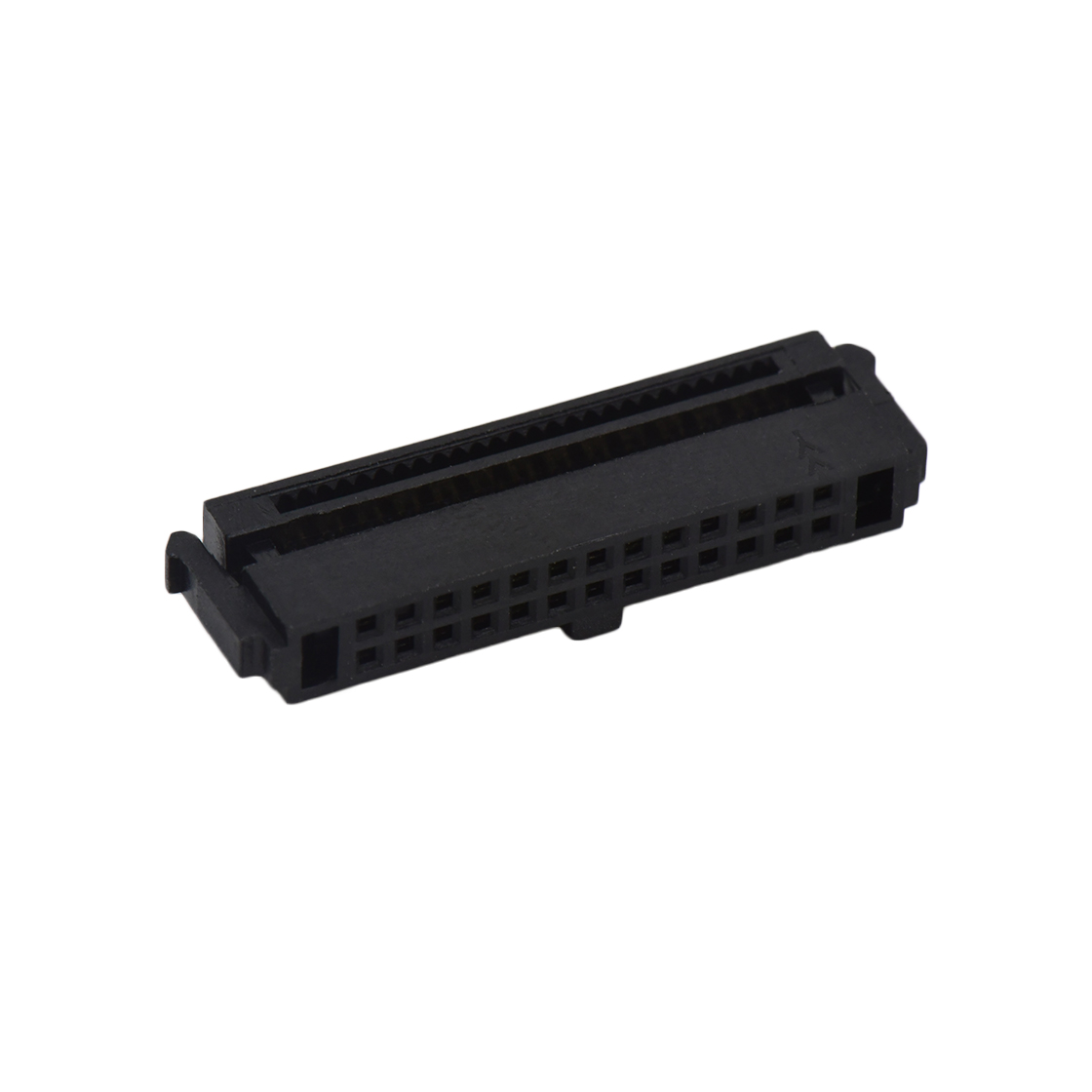 D1274 IDC连接器 Pitch 1.27mm 180° 双排 DIP 有鼻 公座 （3件套）反扣 2X13Pin 黑色 PBT，94V-0 镀全金G/F
