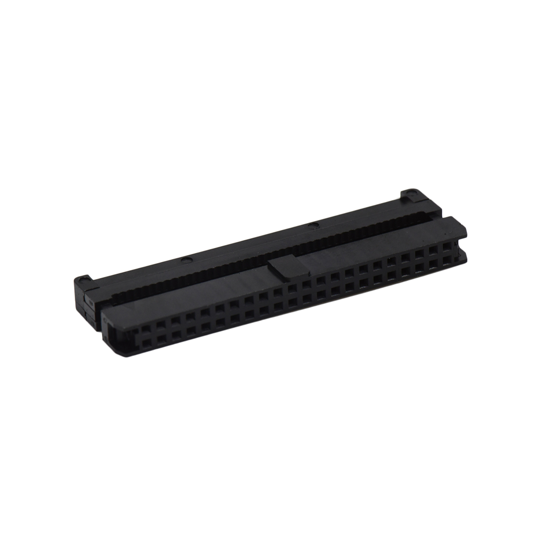 D2075 IDC连接器 Pitch 2.00mm 180°常规款双排 IDC 三件套 2x22P 黑色 PBT，94V-0 镀半金G/F
