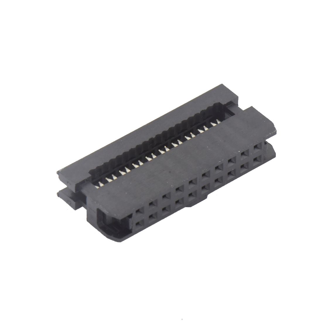 D2075 IDC连接器 Pitch 2.00mm 180°常规款双排 IDC 两件套 2x10P 黑色 PBT，94V-0 镀半金G/F