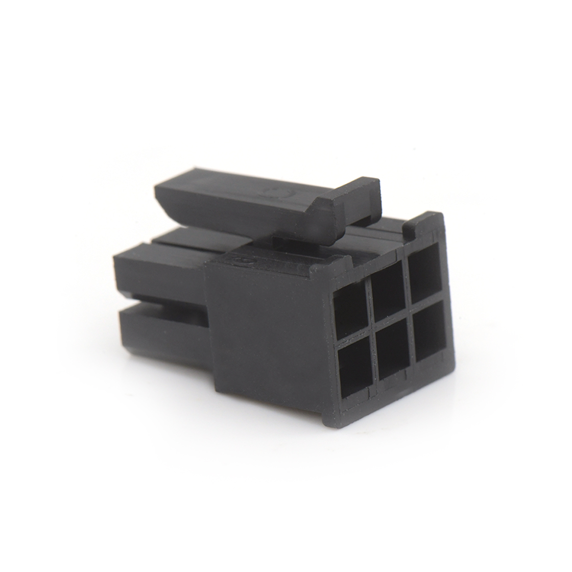 C3030线对线连接器Pitch 3.00mm双排带扣胶壳 2x3Pin黑色