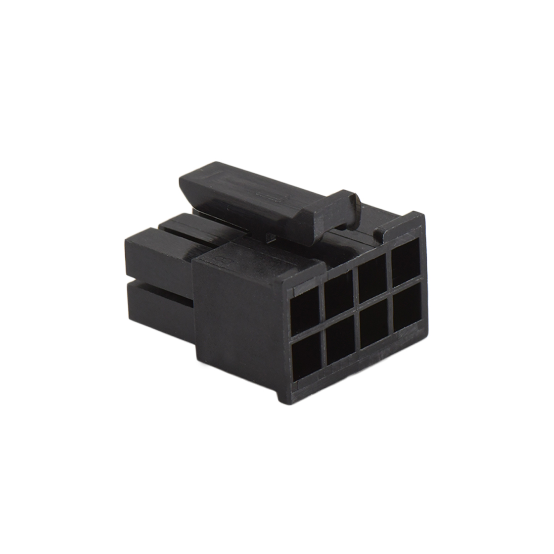 C3030线对线连接器Pitch 3.00mm双排带扣胶壳 2x4Pin黑色