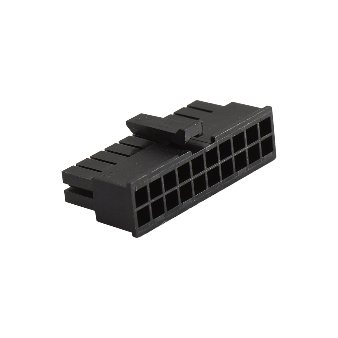 C3030线对线连接器Pitch 3.00mm双排带扣胶壳 2x10Pin黑色