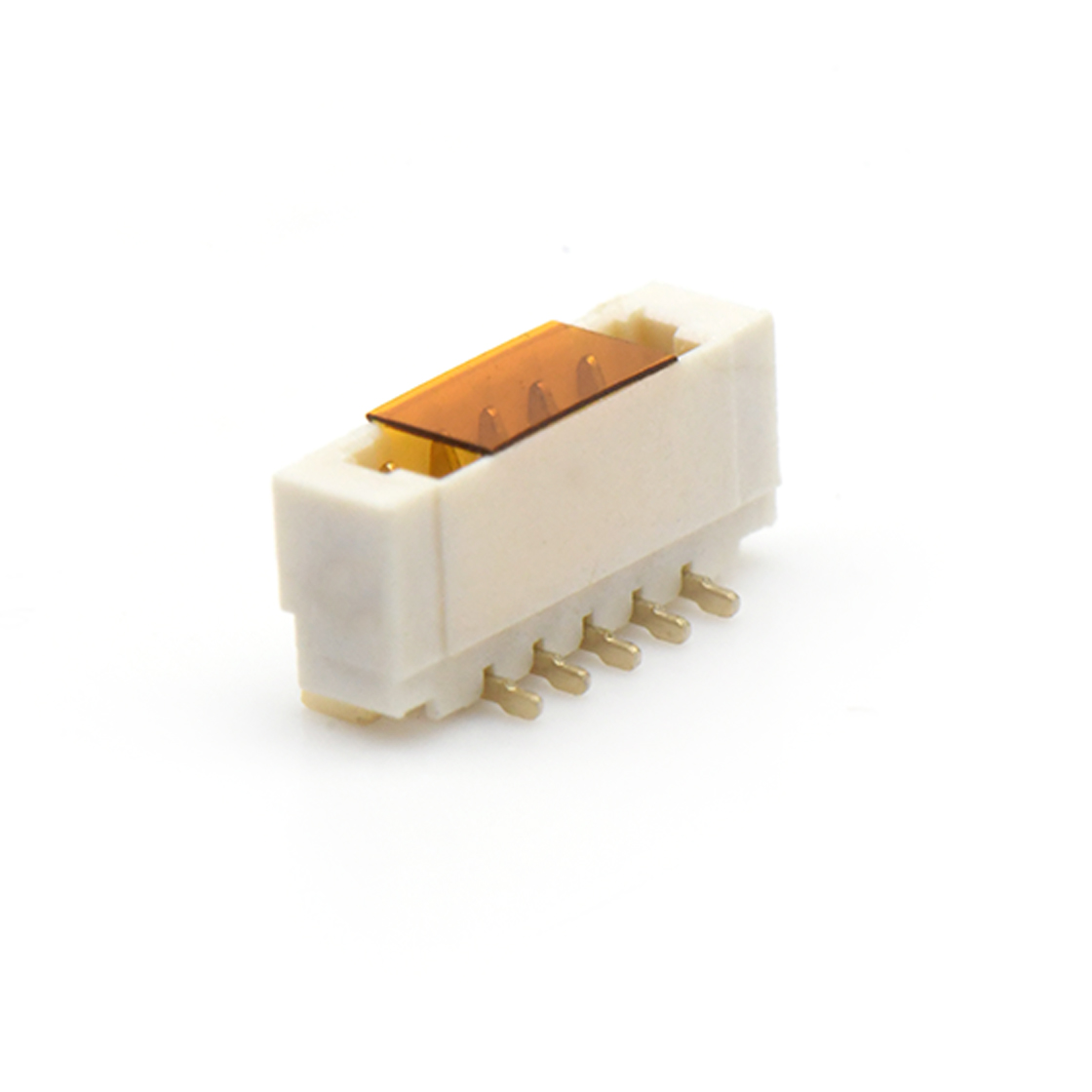 D0801刺破式连接器Pitch 0.80mm单排180°立贴Wafer 5Pin 本色 镀全金G/F