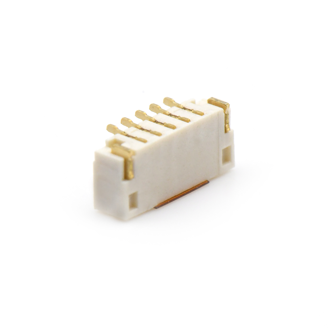 D0801刺破式连接器Pitch 0.80mm单排180°立贴Wafer 6Pin 本色 镀全金G/F